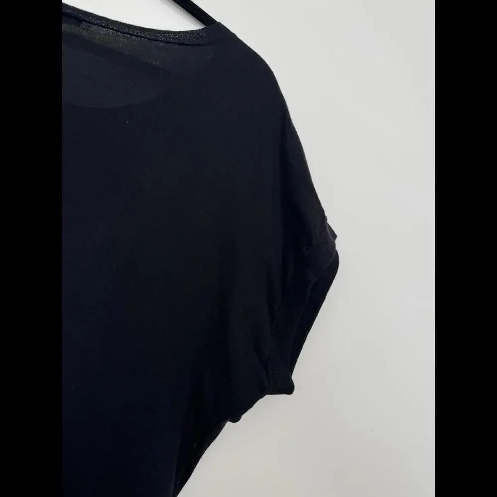 J.Crew Black Loose Fit Wool Blend short sleeve sweater size Medium